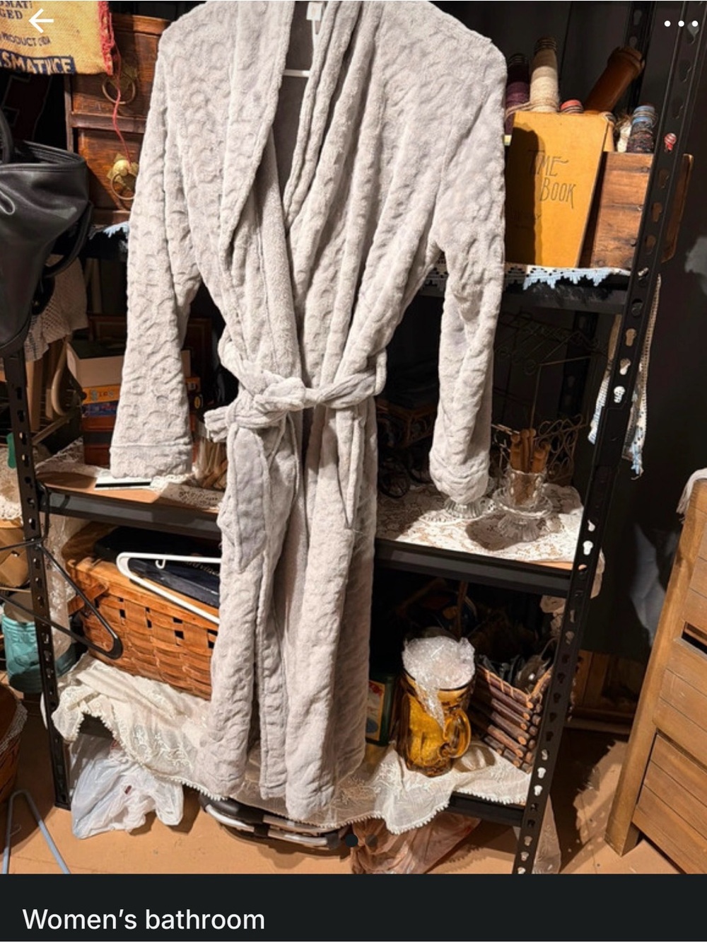 Gilligan & O'Malley Light Gray Plush Women's Bathrobe
